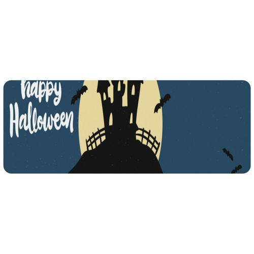 ownta - OWNTA Blue Happy Halloween-01 Grand tapis de bureau à motif : tapis de jeu rectangulaire étendu de 11,8 x 31,3 pouces avec fond en caoutchouc antidérapant - adapté au bureau à domicile - grand tapis de souris ownta  - Nos Promotions et Ventes Flash