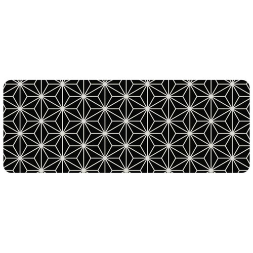 ownta - OWNTA Black & White Simple Hexagonal Star Pattern-01 Grand tapis de bureau à motif : tapis de jeu rectangulaire étendu de 11,8 x 31,3 pouces avec fond en caoutchouc antidérapant - adapté au bureau à domicile - grand tapis de souris ownta  - Nos Promotions et Ventes Flash