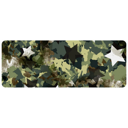 ownta - OWNTA Stars on Army Green Background Grand tapis de bureau à motif : tapis de jeu rectangulaire étendu de 11,8 x 31,3 pouces avec fond en caoutchouc antidérapant - adapté au bureau à domicile - grand tapis de souris ownta  - Le meilleur de nos Marchands