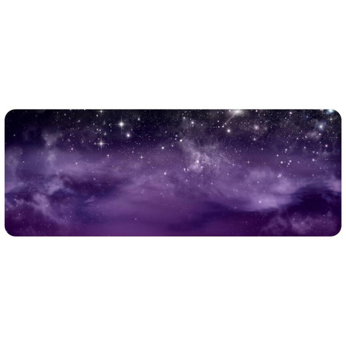 ownta - OWNTA Dark Purple Starry Night Sky Clouds Grand tapis de bureau à motif : tapis de jeu rectangulaire étendu de 11,8 x 31,3 pouces avec fond en caoutchouc antidérapant - adapté au bureau à domicile - grand tapis de souris ownta  - Nos Promotions et Ventes Flash