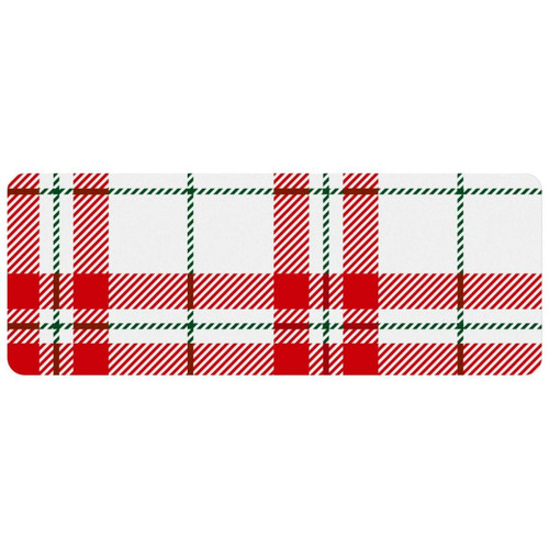 ownta - OWNTA Red & White Scottish Plaid Grand tapis de bureau à motif : tapis de jeu rectangulaire étendu de 11,8 x 31,3 pouces avec fond en caoutchouc antidérapant - adapté au bureau à domicile - grand tapis de souris ownta  - Nos Promotions et Ventes Flash