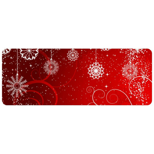ownta - OWNTA Red Christmas Winter Abstract Snowflakes Pattern  Grand tapis de bureau à motif : tapis de jeu rectangulaire étendu de 11,8 x 31,3 pouces avec fond en caoutchouc antidérapant - adapté au bureau à domicile - grand tapis de souris ownta  - Périphériques, réseaux et wifi