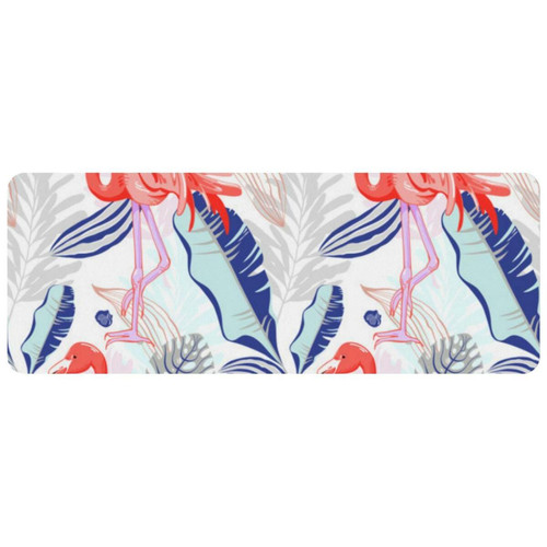 ownta - OWNTA Pink Flamingo Tropical Grand tapis de bureau à motif : tapis de jeu rectangulaire étendu de 11,8 x 31,3 pouces avec fond en caoutchouc antidérapant - adapté au bureau à domicile - grand tapis de souris ownta  - Tapis de souris