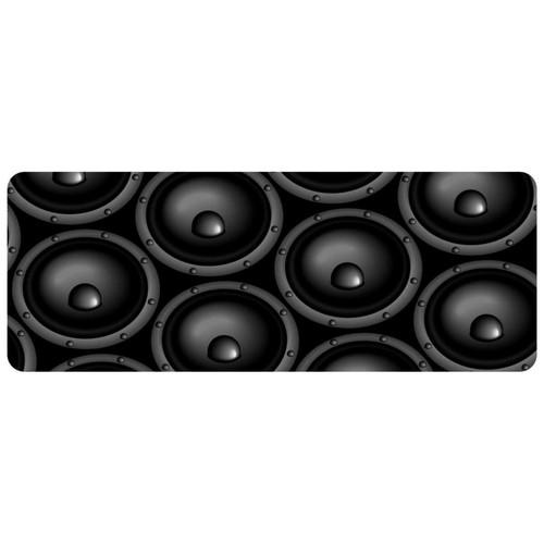 Tapis de souris ownta OWNTA Black Music Speaker Grand tapis de bureau à motif : tapis de jeu rectangulaire étendu de 11,8 x 31,3 pouces avec fond en caoutchouc antidérapant - adapté au bureau à domicile - grand tapis de souris