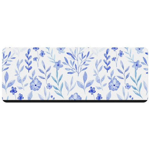 ownta - OWNTA Blue Watercolor Floral Grand tapis de bureau à motif : tapis de jeu rectangulaire étendu de 11,8 x 31,3 pouces avec fond en caoutchouc antidérapant - adapté au bureau à domicile - grand tapis de souris ownta  - Périphériques, réseaux et wifi