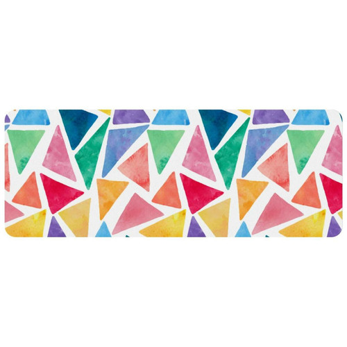 ownta - OWNTA Colorful Triangles Grand tapis de bureau à motif : tapis de jeu rectangulaire étendu de 11,8 x 31,3 pouces avec fond en caoutchouc antidérapant - adapté au bureau à domicile - grand tapis de souris ownta  - Périphériques, réseaux et wifi