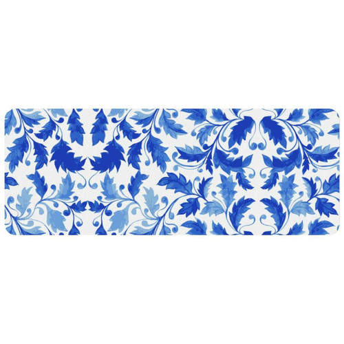 ownta - OWNTA Traditional Blue Grand tapis de bureau à motif : tapis de jeu rectangulaire étendu de 11,8 x 31,3 pouces avec fond en caoutchouc antidérapant - adapté au bureau à domicile - grand tapis de souris ownta  - Nos Promotions et Ventes Flash