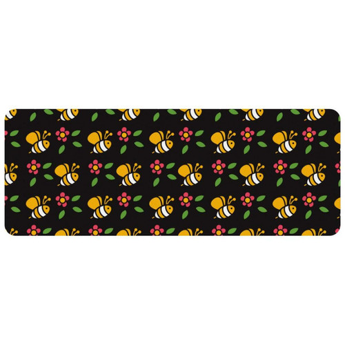 ownta - OWNTA Cute Bee Grand tapis de bureau à motif : tapis de jeu rectangulaire étendu de 11,8 x 31,3 pouces avec fond en caoutchouc antidérapant - adapté au bureau à domicile - grand tapis de souris ownta  - Nos Promotions et Ventes Flash