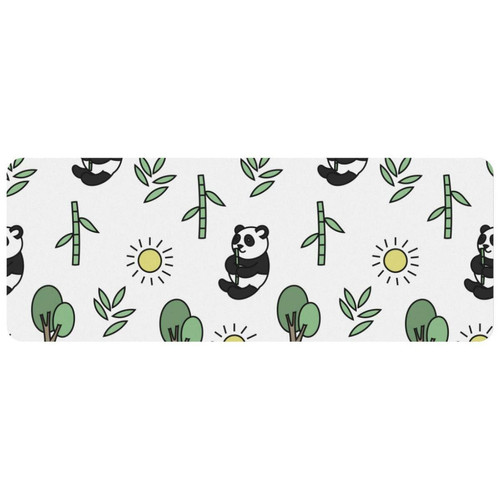 ownta - OWNTA Cute Panda Bamboo Grand tapis de bureau à motif : tapis de jeu rectangulaire étendu de 11,8 x 31,3 pouces avec fond en caoutchouc antidérapant - adapté au bureau à domicile - grand tapis de souris ownta  - Bambo
