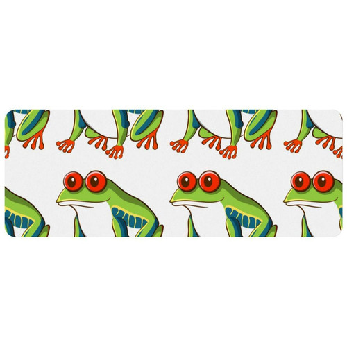 ownta - OWNTA Green Frog Design Grand tapis de bureau à motif : tapis de jeu rectangulaire étendu de 11,8 x 31,3 pouces avec fond en caoutchouc antidérapant - adapté au bureau à domicile - grand tapis de souris ownta  - Périphériques, réseaux et wifi