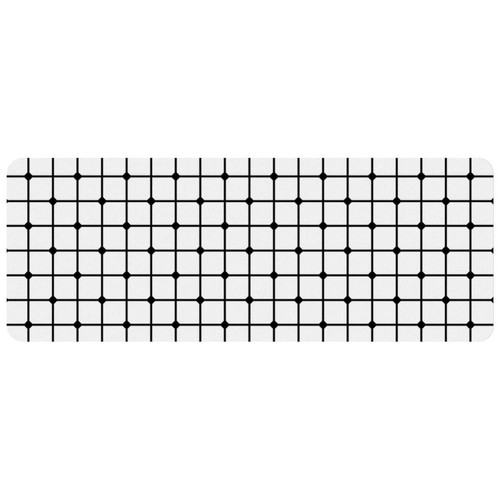ownta - OWNTA Black Pattern Monochrome Geometric Check Grand tapis de bureau à motif : tapis de jeu rectangulaire étendu de 11,8 x 31,3 pouces avec fond en caoutchouc antidérapant - adapté au bureau à domicile - grand tapis de souris ownta  - Tapis de souris
