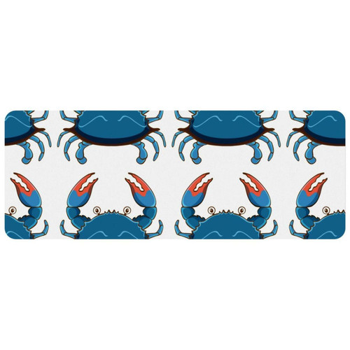 ownta - OWNTA Cute Blue Crabs Grand tapis de bureau à motif : tapis de jeu rectangulaire étendu de 11,8 x 31,3 pouces avec fond en caoutchouc antidérapant - adapté au bureau à domicile - grand tapis de souris ownta  - Tapis de souris