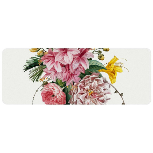 ownta - OWNTA Flower Floral Spring Grand tapis de bureau à motif : tapis de jeu rectangulaire étendu de 11,8 x 31,3 pouces avec fond en caoutchouc antidérapant - adapté au bureau à domicile - grand tapis de souris ownta  - Nos Promotions et Ventes Flash