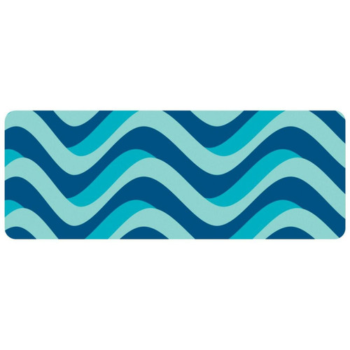 ownta - OWNTA Nautical Wave Stripe Grand tapis de bureau à motif : tapis de jeu rectangulaire étendu de 11,8 x 31,3 pouces avec fond en caoutchouc antidérapant - adapté au bureau à domicile - grand tapis de souris ownta  - Nos Promotions et Ventes Flash