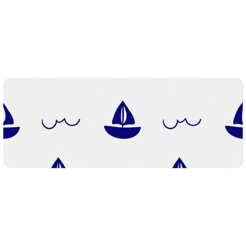 ownta - OWNTA Nautical Boat White Grand tapis de bureau à motif : tapis de jeu rectangulaire étendu de 11,8 x 31,3 pouces avec fond en caoutchouc antidérapant - adapté au bureau à domicile - grand tapis de souris ownta  - Nos Promotions et Ventes Flash