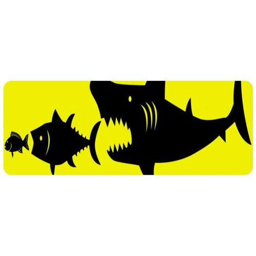 ownta - OWNTA Fish Big Small Yellow Grand tapis de bureau à motif : tapis de jeu rectangulaire étendu de 11,8 x 31,3 pouces avec fond en caoutchouc antidérapant - adapté au bureau à domicile - grand tapis de souris ownta  - Nos Promotions et Ventes Flash