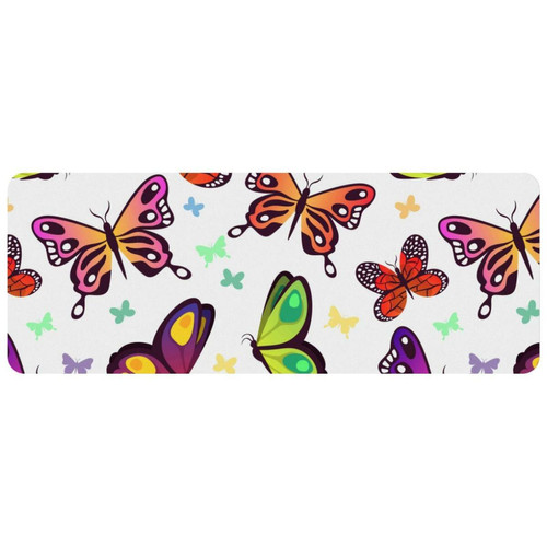 ownta - OWNTA Butterflies Colorful Grand tapis de bureau à motif : tapis de jeu rectangulaire étendu de 11,8 x 31,3 pouces avec fond en caoutchouc antidérapant - adapté au bureau à domicile - grand tapis de souris ownta  - Nos Promotions et Ventes Flash