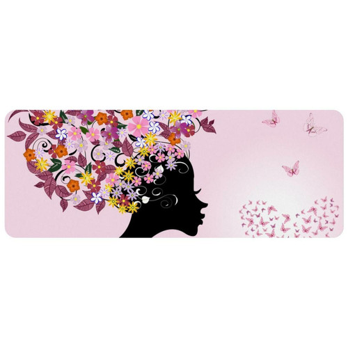 ownta - OWNTA Girl Butterfly Pink Grand tapis de bureau à motif : tapis de jeu rectangulaire étendu de 11,8 x 31,3 pouces avec fond en caoutchouc antidérapant - adapté au bureau à domicile - grand tapis de souris ownta  - Nos Promotions et Ventes Flash