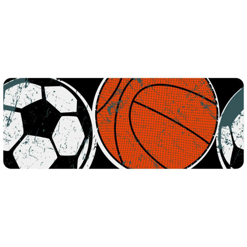ownta - OWNTA Sports Balls Soccer Baseball Basketball Grand tapis de bureau à motif : tapis de jeu rectangulaire étendu de 11,8 x 31,3 pouces avec fond en caoutchouc antidérapant - adapté au bureau à domicile - grand tapis de souris ownta  - Nos Promotions et Ventes Flash