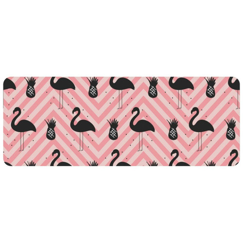ownta - OWNTA Flamingo Stripe Pink Grand tapis de bureau à motif : tapis de jeu rectangulaire étendu de 11,8 x 31,3 pouces avec fond en caoutchouc antidérapant - adapté au bureau à domicile - grand tapis de souris ownta  - Périphériques, réseaux et wifi