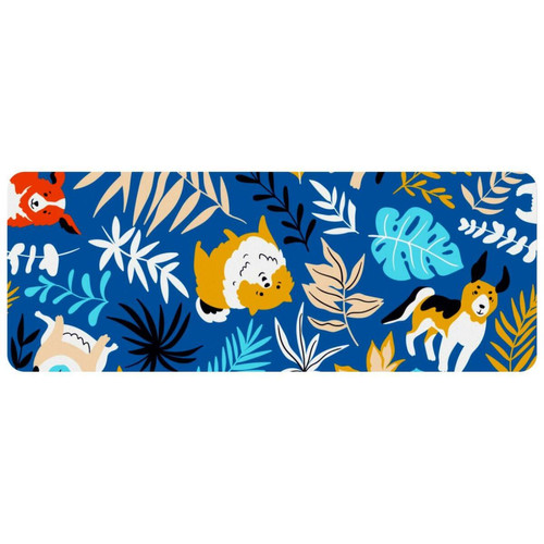 ownta - OWNTA Blue Dog Grand tapis de bureau à motif : tapis de jeu rectangulaire étendu de 11,8 x 31,3 pouces avec fond en caoutchouc antidérapant - adapté au bureau à domicile - grand tapis de souris ownta  - Nos Promotions et Ventes Flash