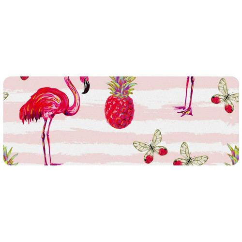 ownta - OWNTA Pink Flamingo Grand tapis de bureau à motif : tapis de jeu rectangulaire étendu de 11,8 x 31,3 pouces avec fond en caoutchouc antidérapant - adapté au bureau à domicile - grand tapis de souris ownta  - Nos Promotions et Ventes Flash