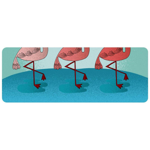 ownta - OWNTA Flamingo Green Animal Grand tapis de bureau à motif : tapis de jeu rectangulaire étendu de 11,8 x 31,3 pouces avec fond en caoutchouc antidérapant - adapté au bureau à domicile - grand tapis de souris ownta  - Périphériques, réseaux et wifi