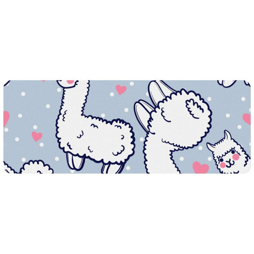 ownta - OWNTA Cartoon White Alpacas Pink Heart Grand tapis de bureau à motif : tapis de jeu rectangulaire étendu de 11,8 x 31,3 pouces avec fond en caoutchouc antidérapant - adapté au bureau à domicile - grand tapis de souris ownta  - Périphériques, réseaux et wifi