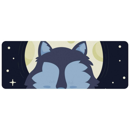 ownta - OWNTA Cute Wolf Galaxy Moon Stars Grand tapis de bureau à motif : tapis de jeu rectangulaire étendu de 11,8 x 31,3 pouces avec fond en caoutchouc antidérapant - adapté au bureau à domicile - grand tapis de souris ownta  - Périphériques, réseaux et wifi