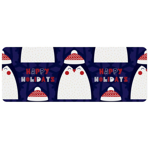 ownta - OWNTA Cute Cartoon Penguin Christmas Hat Grand tapis de bureau à motif : tapis de jeu rectangulaire étendu de 11,8 x 31,3 pouces avec fond en caoutchouc antidérapant - adapté au bureau à domicile - grand tapis de souris ownta  - Tapis de souris
