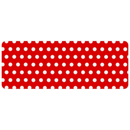 ownta - OWNTA Polka Dots Red Grand tapis de bureau à motif : tapis de jeu rectangulaire étendu de 11,8 x 31,3 pouces avec fond en caoutchouc antidérapant - adapté au bureau à domicile - grand tapis de souris ownta  - Tapis de souris