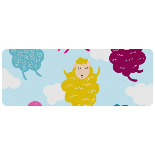 ownta - OWNTA Colorful Cute Animal Sheep Grand tapis de bureau à motif : tapis de jeu rectangulaire étendu de 11,8 x 31,3 pouces avec fond en caoutchouc antidérapant - adapté au bureau à domicile - grand tapis de souris ownta  - Périphériques, réseaux et wifi