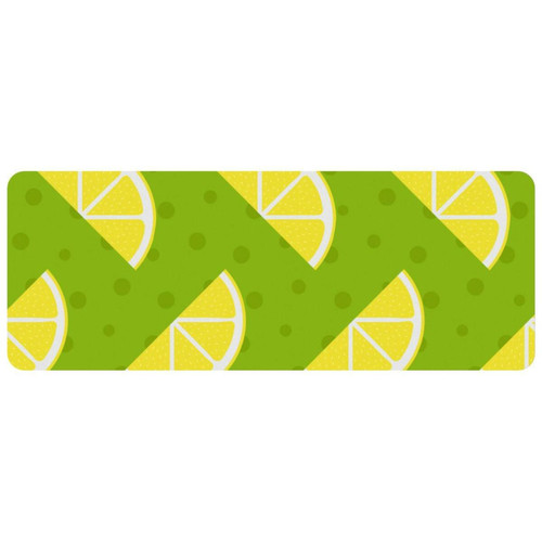 ownta - OWNTA Lemon Pattern Green Grand tapis de bureau à motif : tapis de jeu rectangulaire étendu de 11,8 x 31,3 pouces avec fond en caoutchouc antidérapant - adapté au bureau à domicile - grand tapis de souris ownta  - Tapis de souris