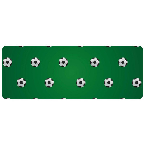 ownta - OWNTA Football Soccer Balls Pattern Green Grand tapis de bureau à motif : tapis de jeu rectangulaire étendu de 11,8 x 31,3 pouces avec fond en caoutchouc antidérapant - adapté au bureau à domicile - grand tapis de souris ownta  - Tapis de souris gamer Tapis de souris