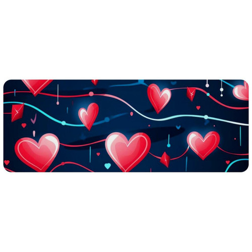 ownta - OWNTA Valentine's Day Heart EKG Grand tapis de bureau à motif : tapis de jeu rectangulaire étendu de 11,8 x 31,3 pouces avec fond en caoutchouc antidérapant - adapté au bureau à domicile - grand tapis de souris ownta  - Périphériques, réseaux et wifi