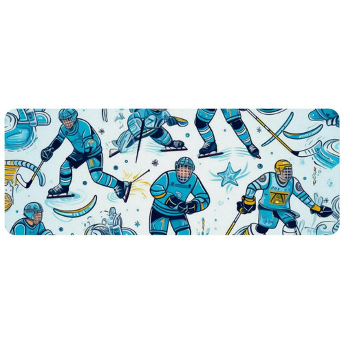 ownta - OWNTA Ice Hockey Grand tapis de bureau à motif : tapis de jeu rectangulaire étendu de 11,8 x 31,3 pouces avec fond en caoutchouc antidérapant - adapté au bureau à domicile - grand tapis de souris ownta  - Nos Promotions et Ventes Flash