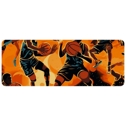 ownta - OWNTA Basketball Grand tapis de bureau à motif : tapis de jeu rectangulaire étendu de 11,8 x 31,3 pouces avec fond en caoutchouc antidérapant - adapté au bureau à domicile - grand tapis de souris ownta  - Périphériques, réseaux et wifi
