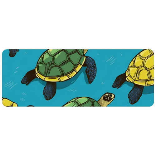 ownta - OWNTA Turtle Grand tapis de bureau à motif : tapis de jeu rectangulaire étendu de 11,8 x 31,3 pouces avec fond en caoutchouc antidérapant - adapté au bureau à domicile - grand tapis de souris ownta  - Le meilleur de nos Marchands