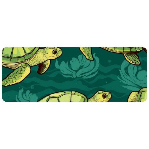 ownta - OWNTA Turtle Grand tapis de bureau à motif : tapis de jeu rectangulaire étendu de 11,8 x 31,3 pouces avec fond en caoutchouc antidérapant - adapté au bureau à domicile - grand tapis de souris ownta  - Le meilleur de nos Marchands