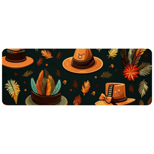 ownta - OWNTA Thanksgiving Hat Grand tapis de bureau à motif : tapis de jeu rectangulaire étendu de 11,8 x 31,3 pouces avec fond en caoutchouc antidérapant - adapté au bureau à domicile - grand tapis de souris ownta  - Le meilleur de nos Marchands