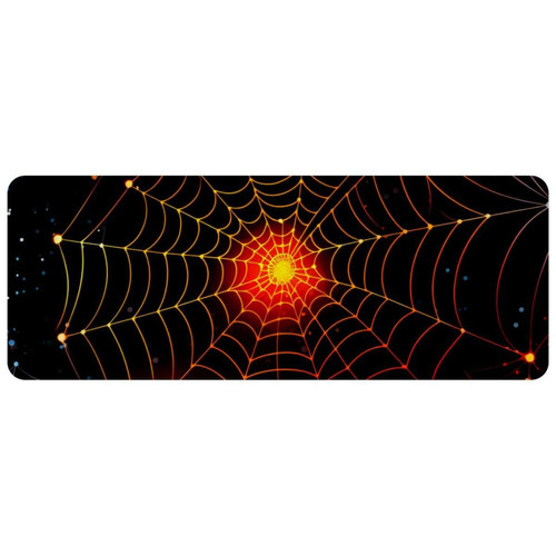 ownta - OWNTA Halloween Spider Web Grand tapis de bureau à motif : tapis de jeu rectangulaire étendu de 11,8 x 31,3 pouces avec fond en caoutchouc antidérapant - adapté au bureau à domicile - grand tapis de souris ownta - Tapis de souris