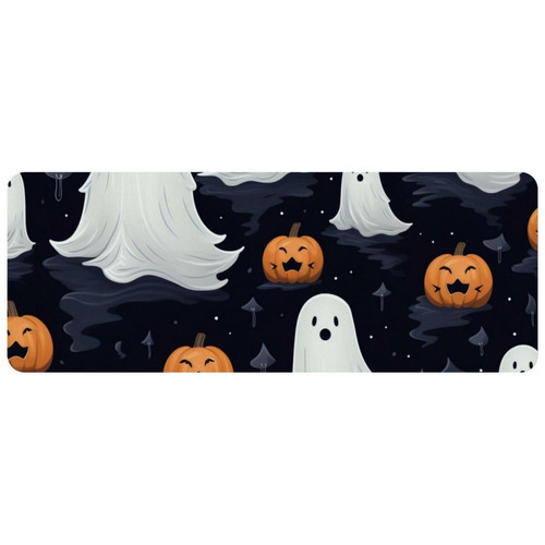 ownta - OWNTA Halloween Ghost Grand tapis de bureau à motif : tapis de jeu rectangulaire étendu de 11,8 x 31,3 pouces avec fond en caoutchouc antidérapant - adapté au bureau à domicile - grand tapis de souris ownta  - Périphériques, réseaux et wifi