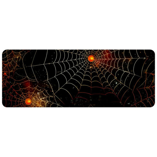 ownta - OWNTA Halloween Spider Web Grand tapis de bureau à motif : tapis de jeu rectangulaire étendu de 11,8 x 31,3 pouces avec fond en caoutchouc antidérapant - adapté au bureau à domicile - grand tapis de souris ownta  - Périphériques, réseaux et wifi