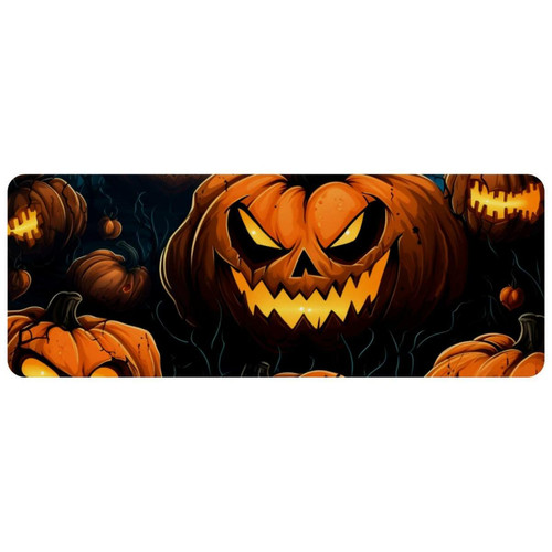 ownta - OWNTA Halloween Pumpkin Lantern Grand tapis de bureau à motif : tapis de jeu rectangulaire étendu de 11,8 x 31,3 pouces avec fond en caoutchouc antidérapant - adapté au bureau à domicile - grand tapis de souris ownta  - Périphériques, réseaux et wifi