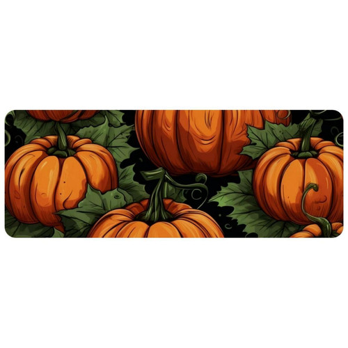 ownta - OWNTA Halloween Pumpkin Lantern Grand tapis de bureau à motif : tapis de jeu rectangulaire étendu de 11,8 x 31,3 pouces avec fond en caoutchouc antidérapant - adapté au bureau à domicile - grand tapis de souris ownta  - Tapis de souris gamer Tapis de souris