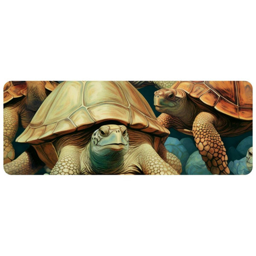 ownta - OWNTA Sea Turtle Grand tapis de bureau à motif : tapis de jeu rectangulaire étendu de 11,8 x 31,3 pouces avec fond en caoutchouc antidérapant - adapté au bureau à domicile - grand tapis de souris ownta  - Nos Promotions et Ventes Flash