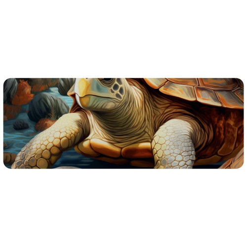 ownta - OWNTA Sea Turtle Grand tapis de bureau à motif : tapis de jeu rectangulaire étendu de 11,8 x 31,3 pouces avec fond en caoutchouc antidérapant - adapté au bureau à domicile - grand tapis de souris ownta  - Nos Promotions et Ventes Flash