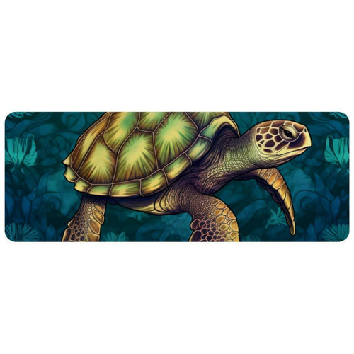ownta - OWNTA Sea Turtle Grand tapis de bureau à motif : tapis de jeu rectangulaire étendu de 11,8 x 31,3 pouces avec fond en caoutchouc antidérapant - adapté au bureau à domicile - grand tapis de souris ownta  - Le meilleur de nos Marchands