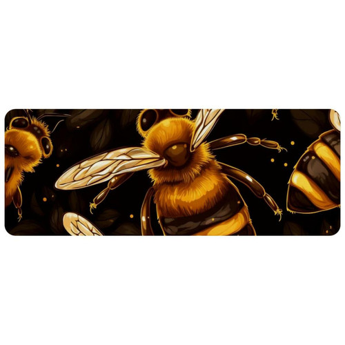 ownta - OWNTA Starry Sky Bee Grand tapis de bureau à motif : tapis de jeu rectangulaire étendu de 11,8 x 31,3 pouces avec fond en caoutchouc antidérapant - adapté au bureau à domicile - grand tapis de souris ownta  - Le meilleur de nos Marchands