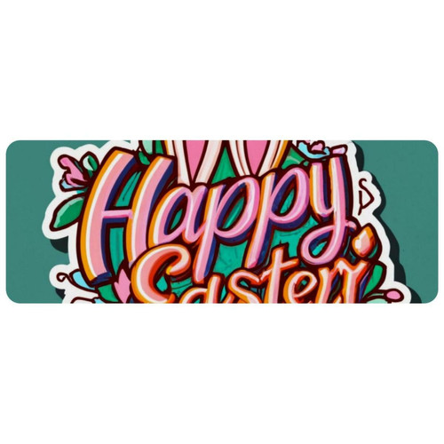 ownta - OWNTA Happy Easter Grand tapis de bureau à motif : tapis de jeu rectangulaire étendu de 11,8 x 31,3 pouces avec fond en caoutchouc antidérapant - adapté au bureau à domicile - grand tapis de souris ownta  - Nos Promotions et Ventes Flash